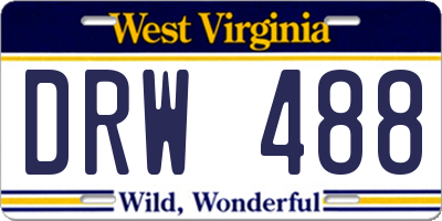 WV license plate DRW488