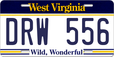 WV license plate DRW556