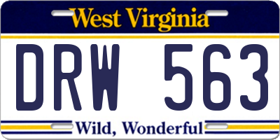 WV license plate DRW563