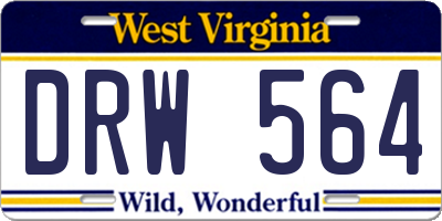 WV license plate DRW564