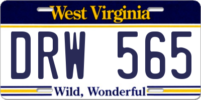 WV license plate DRW565