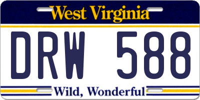 WV license plate DRW588