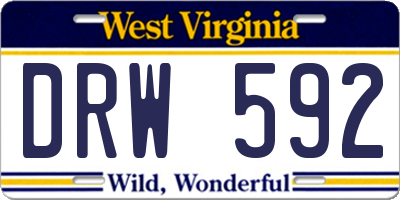 WV license plate DRW592