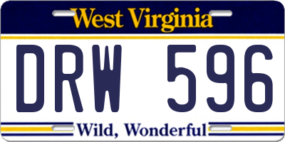 WV license plate DRW596