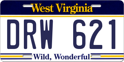 WV license plate DRW621