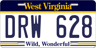 WV license plate DRW628