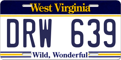 WV license plate DRW639
