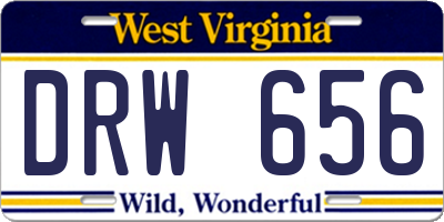 WV license plate DRW656