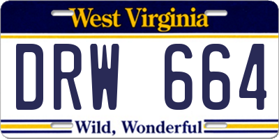 WV license plate DRW664