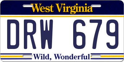 WV license plate DRW679