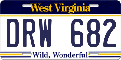 WV license plate DRW682