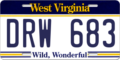 WV license plate DRW683