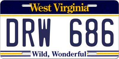 WV license plate DRW686