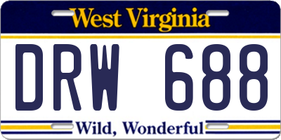 WV license plate DRW688