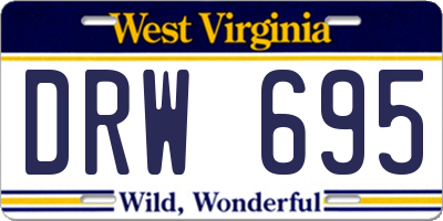 WV license plate DRW695