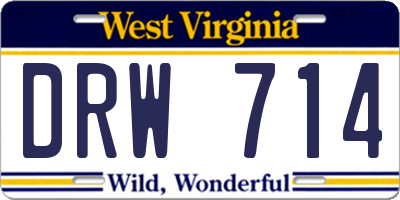 WV license plate DRW714
