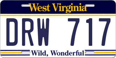 WV license plate DRW717