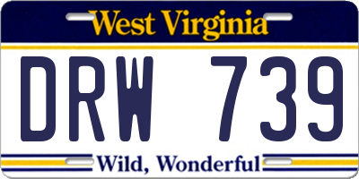 WV license plate DRW739