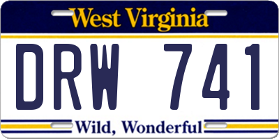 WV license plate DRW741
