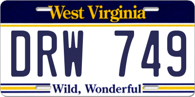 WV license plate DRW749