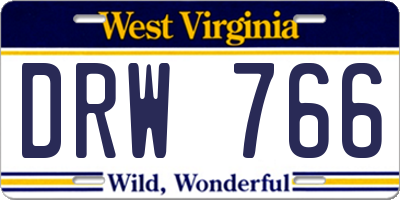 WV license plate DRW766