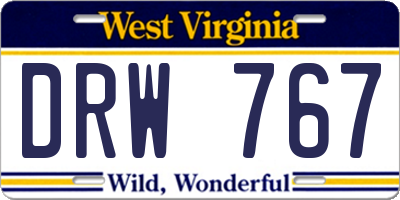 WV license plate DRW767