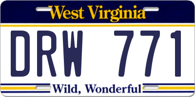 WV license plate DRW771