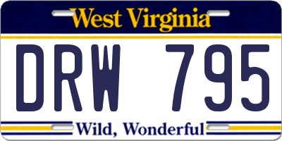 WV license plate DRW795