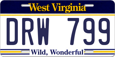 WV license plate DRW799