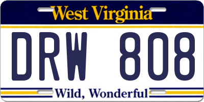 WV license plate DRW808
