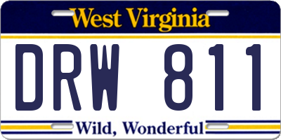 WV license plate DRW811