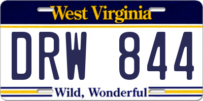 WV license plate DRW844