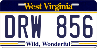 WV license plate DRW856