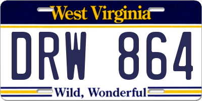 WV license plate DRW864