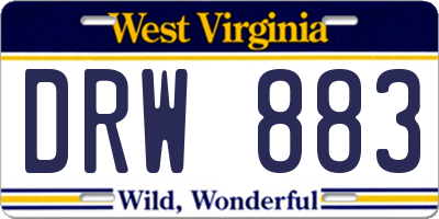 WV license plate DRW883