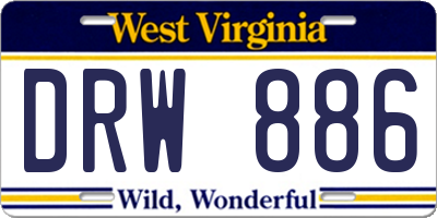 WV license plate DRW886