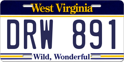 WV license plate DRW891