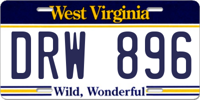 WV license plate DRW896
