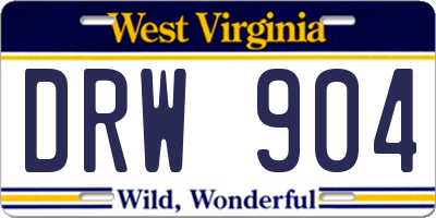 WV license plate DRW904