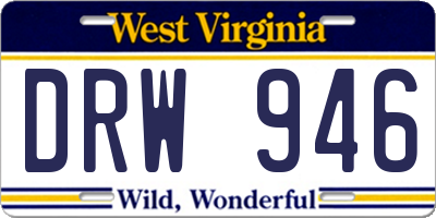 WV license plate DRW946