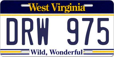 WV license plate DRW975