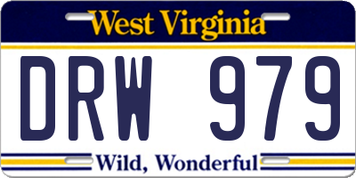 WV license plate DRW979