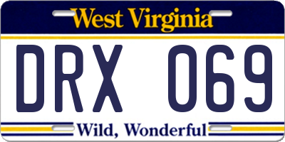WV license plate DRX069