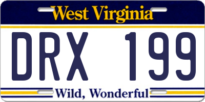 WV license plate DRX199