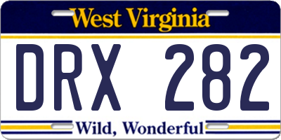 WV license plate DRX282