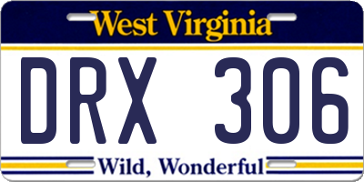 WV license plate DRX306