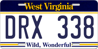 WV license plate DRX338