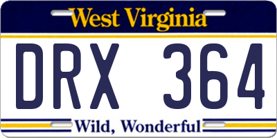 WV license plate DRX364