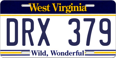 WV license plate DRX379