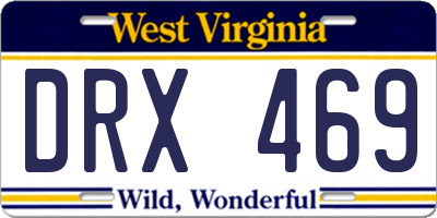 WV license plate DRX469